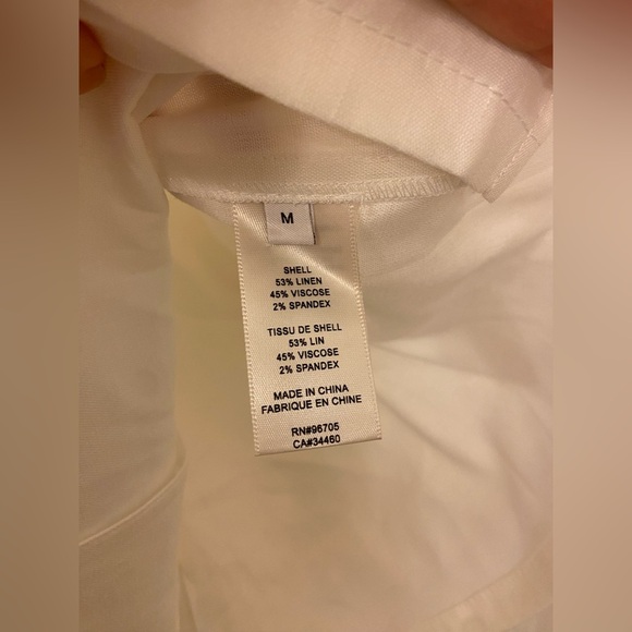 NWT Rebecca Taylor Cabana Short Sleeve Linen Blend White Size Medium - Picture 7 of 7